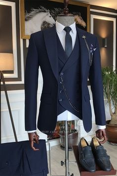 Discover Aryan Deep Navy Three Piece Fitted Point Lapel Mens Suit with allabousuit. Shop for a range of Dark Navy Peaked Lapel men's suits for every occasion with rush order service in cheap price. Grey Slim Fit Suit, Suit For Men Wedding, Best Wedding Suits, Dark Blue Suit, Stylish Mens Suits, Blue Suit Men, Slim Fit Suit Men, Classy Suits, Dress Suits For Men