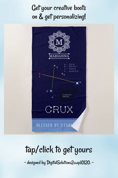 a blue banner with the words crux on it and an image of a star