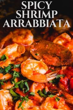 the cover of spicy shrimp arrabiata