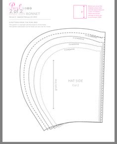 the sewing pattern for baby sun bonnet