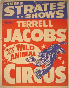 an old circus poster for the wild animal circus