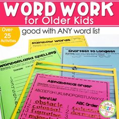 word work for older kids with any word list