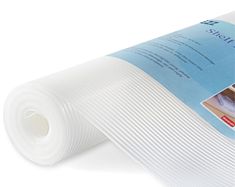 a roll of white plastic sheeting sitting on top of a table