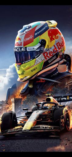 the new red bull racing car is on fire