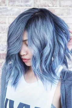 Romantic Bangs, Wedding Makeup Romantic, Light Blue Hair, Hair Dye Ideas, Hair Color For Women