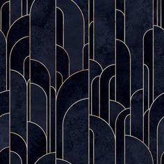 an art deco wallpaper with black and gold lines