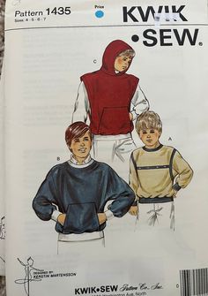 an adult and child's pullover sweater pattern from kwik - sew