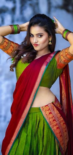 Deepika Pilli, Telugu Culture, Insta Famous, Bollywood Hairstyles, Indian Photoshoot, Indian Woman, Photo Style, Half Saree