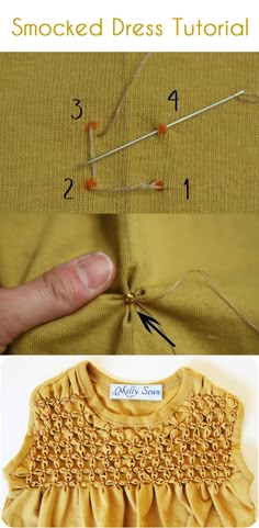 the instructions for how to make a smocked dress