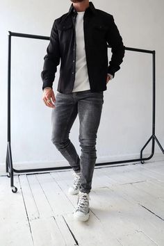 Men Shirt Style, Casual Shirts For Men, Casual Outfit, Shirt Jacket