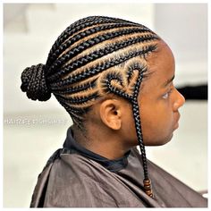 Ghana style 1 Braided Ponytail, Braid In A Bun, Braided Ponytail With Bangs, Cornrow Hairstyles For School, Braids Hairstyles Ideas, Layered Braids, Ponytail With Bangs, Kids Cornrow Hairstyles