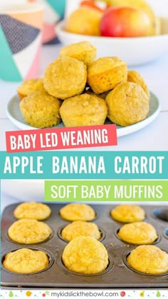 baby led weaning apple banana carrot soft baby muffins