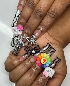 Nail Tattoo, Short Acrylic Nails Designs, Square Acrylic Nails, Fire Nails