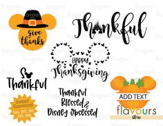 thanksgiving svg bundle with pumpkins, hat and other items for the holiday season