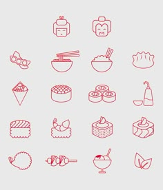 some food and drink icons are shown in red