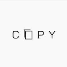 the word copy is written in black and white with an image of a rectangle