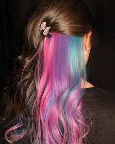 Pink Purple Blue Hair, Pastel Blue Hair, Cool Hair Designs, Pastel Candy, Hair Color Crazy, Bright Hair Colors, Fairy Hair, Bright Hair, Peinados Fáciles Para Cabello Corto