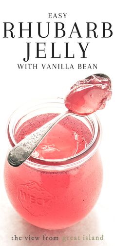 the cover of easy rhubarb jelly with vanilla bean