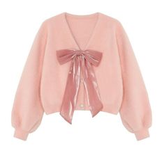 Womens Spring Fashion, Korean Winter, Long Sleeve Sweaters, Cute Cardigans, Bow Ribbon, Pink Cardigan, Lookbook Outfits, Dream Clothes, Kawaii Fashion