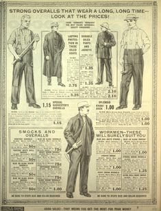 an old newspaper advertisement for men's clothing