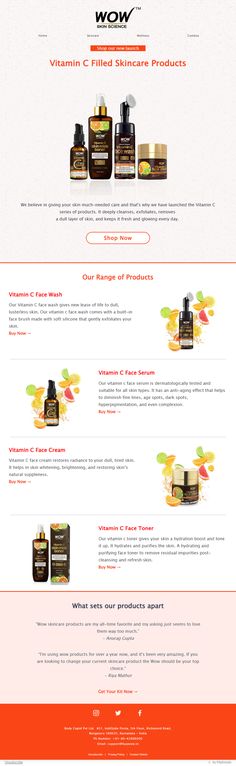 the website design for wow cosmetics