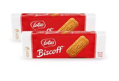 two boxes of biscoff cookies on a white background, one is red and the other is white