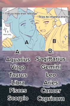 the zodiac sign for aquarius, sagitaurus, and taurus are shown