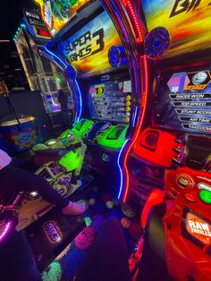 the interior of a brightly lit arcade machine