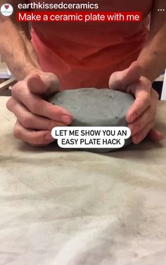 a person holding a plate with the words let me show you an easy plate hack