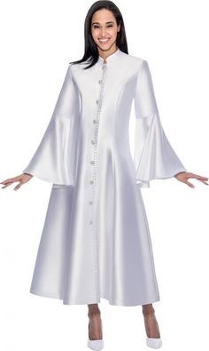 Regal Robes RR9031-White - Church Suits For Less White Church Dresses, Officiant Attire, Church Robes, Graduation Robes, Ministry Apparel, Clergy Women, Choir Robes, Clergy Robes, Fancy Robes