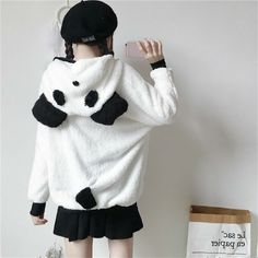 Cute Hooded Outerwear, Cozy Hooded Sweater Coat For Winter, Winter Hooded Jacket For Cold Weather, Winter Long Sleeve Hooded Jacket For Cold Weather, Cute White Long Sleeve Hooded Jacket, Cute White Hooded Jacket With Long Sleeves, Casual Hooded Sweater Coat For Winter, Trendy Hooded Winter Sweater, Warm Casual Hooded Jacket