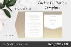 the pocket wedding card template is ready to be printed and put in place on any other item