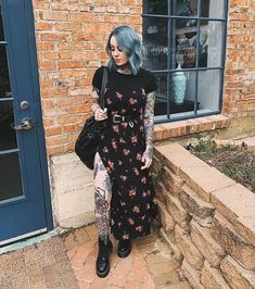 Grunge Dresses, Look Grunge, Look Retro, Looks Black, Alt Fashion, Trendy Baby, Alternative Outfits, Fashion Black, Edgy Outfits