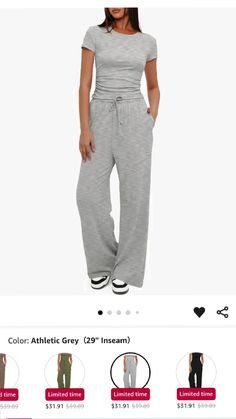 CLICK "VISIT SITE" FOR THE LINK #adv Darong Women's 2 Piece Outfits Lounge Sets Ruched Short Sleeve Tops and High Waisted Wide Leg Pants Tracksuit Sets High Waisted Wide Leg Pants, Cozy Lounge, Short Sleeve Tops, Tracksuit Set, Leg Pants