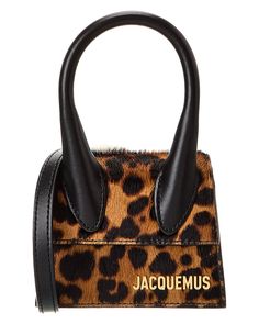 Jacquemus Le Chiquito Mini Haircalf Clutch1 Le Chiquito Moyen, Jacquemus Le Chiquito, Jacquemus Bag, Calf Hair, Printed Bags, Metallic Logo, Printed Leather, Leather Top, Magnetic Closure