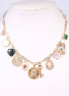 This delightful necklace features a beautiful array of charms for a well put together look to pair well with any outfit. It is the perfect on trend style to complete any ensemble. Dimensions: 16" 3" extender Gold Charm Necklace, Charm Necklaces, Trend Style, A Well, Put Together, Necklace Gold, Charm Necklace, Gold Necklace, Charms