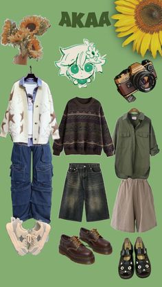 #omori #basil #look #outfit #fyp #aesthetic Basil Aesthetic, Shifting Outfits, Basil Omori, Fyp Aesthetic, Themed Outfits, School Outfit, Grunge Outfits