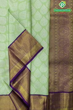 Engagement Sarees, Saree Colours, Saree Shoot, Green Sari, Purple Border