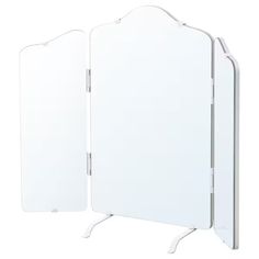 two mirrors are shown side by side, one is white and the other is clear