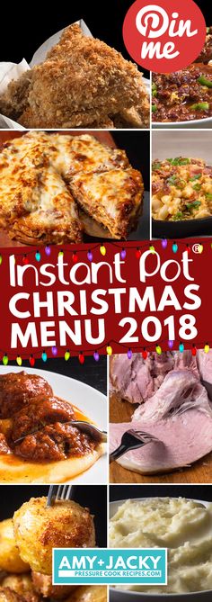 an advertisement for a christmas menu with images of different food items and the words instant foot christmas menu 2013