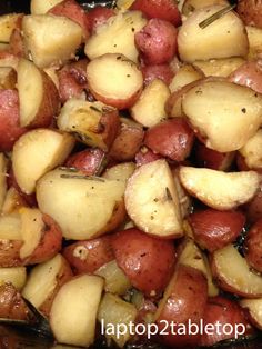 the potatoes are cooked and ready to be eaten