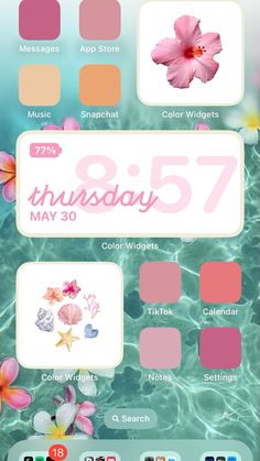 an iphone screen showing the color scheme for this month's spring / summer calendar