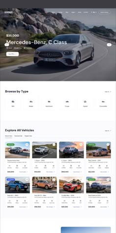 the website for mercedes benz is displayed