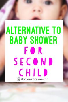 a baby in bed with the words alternative to baby shower for second child