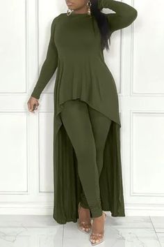 Orcajump – Sequins V Neck Evening Dress, Elegant Long Sleeve Waist Guest Prom Cocktail Floor Length Dress, Women’s Clothing – OrcaJump Store Bummy Outfits, Cute Outfits Dresses, Style Vert, Green Two Piece, Plus Size Fall Outfit, Curvy Fashionista, Plus Size Two Piece, Plus Size Fall, Two Piece Pants Set