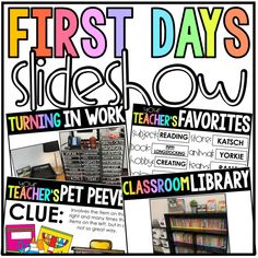 First Days Slideshows by Miss West Best Teacher Lunches, First Days Of School, Classroom Economy, Teaching Boys, First Year Teachers, Classroom Jobs, Classroom Printables