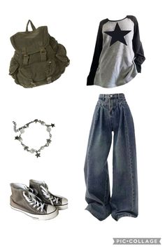 Grunge outfit inspo #outfits #fit #grunge #backtoschooloutfits #music Slightly Grunge Outfits, Grunge Clothes Girl, Dream Clothes Grunge, Cute Fits Grunge, Outfit Ideas For School Grunge, Grunge Fits Girl, Light Grunge Clothes, Real Grunge Outfits, How To Dress Grunge