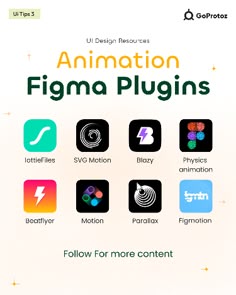 the cover of an animated figma plugins book, with different icons on it