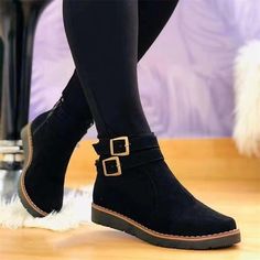 Orthopedic Shoes Stylish, Womens Suede Boots, Flat Booties, Buckled Flats, Orthopedic Shoes, Platform Wedge Heels, Winter Ankle Boots, Leather Boots Women, Motorcycle Boots