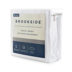 the brookside mattress protector is shown in white